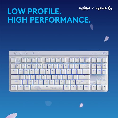 Logitech G515 TKL Wired Gaming Keyboard (Tactile) - Genshin Impact Edition | Low profile, gaming, LIGHTSYNC RGB, thin design, double-shot PBT keycaps, mechanical switches - color: Genshin Impact Edition, style: Wireless