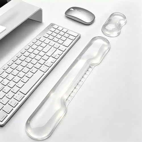 Aszqvd Mouse Pad with Wrist Rest, Soft Cloud Gel Keyboard Mouse Pad Set with Hand Wrist Support, Cute Non Slip Office Desk Accessories for Comfort/Pain Relief/Computer/Laptop (Clear Cave) - color: Clear Cave