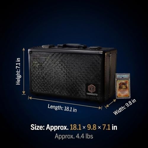 4 Row Graded Card Storage Box | Aluminum Slab Case Holds 150+ PSA BGS SGC CGC | Dual Combination Lock & TSA-Compatible Access | Sports, Baseball, TCG & Top Loader Organizer
