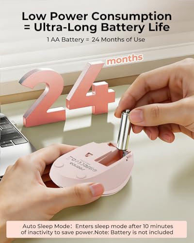 seenda Wireless Mouse for Laptop, 2.4G Noiseless Mouse with USB Receiver - Optical Tracking Portable Computer Mice for Chromebook, PC, Tablet, Windows System, 24 Months Battery Life - Pink - color: Pink