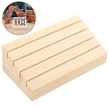 Angoily Wooden Playing Card Holder Stand for and Organization Slot Design for Card Games and Sturdy Wooden Construction and Game Gatherings