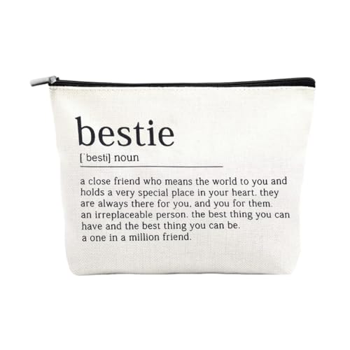 Bestie Make up Cosmetic Bag for Women Best Friends Galentines Day Gifts Bff Bestie Birthday Friendship Gifts Best Friend Skincare Toiletry Storage Bags Pouch Bff Travel Makeup Organizer - color: Besties