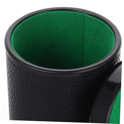 VICASKY 1set Silent Dice Cup Set with Lid Low Noise Shaker for Ktv Parties and Liars Dice Games Compact and Stylish Leatherette Design with Felt-Lined Interior with Base