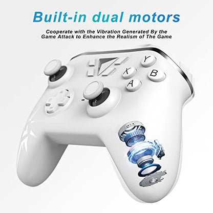 W&O Wireless Controller Compatible with Xbox ONE 2.4GHZ Gamepad Joystick Wireless Controller Compatible with Xbox Series X/S/One S/X/P3 Host/Windows 7/8/10 (White) - color: White