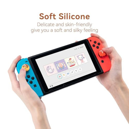 GeekShare Cute Thumb Grip Caps Compatible with Switch / OLED / Switch Lite ,Soft Silicone Joystick Rocker Cover,4PCS- Takoyaki - color: Takoyaki
