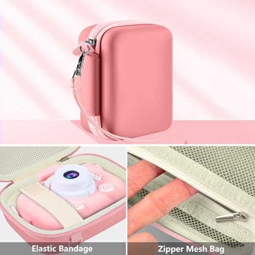 Leayjeen Kids Camera Case for Goopow/Mgaolo Kids Camera-Pink | Fits CIMELR/Seckton/OZMI Kids Toy Cameras and Children Digital Camera,Shockproof Water-Resistant Hard EVA Shell(Case Only) - color: Pink-SY