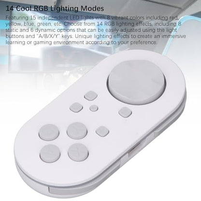 Controller, Portable Controller Enhance Learning ompatible for for Wins for Android for OS X for IOS, 14 RGB Lighting Effects, ABS Material (White) [video game]