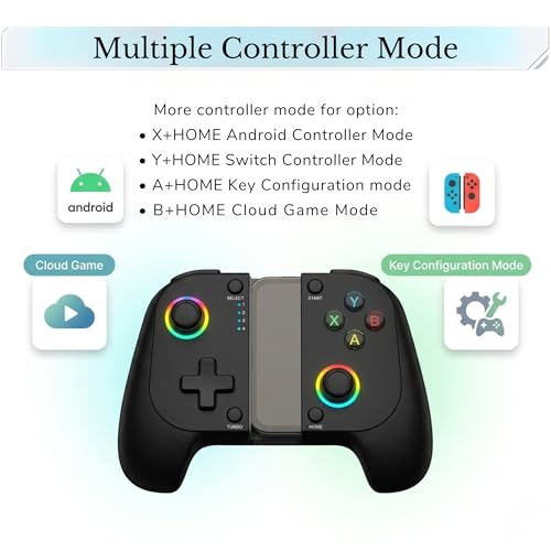 Digital Dynasty Bluetooth Mobile Gaming Controller for Switch, iOS, Android & Tablets, Wireless Gamepad with Adjustable Clip, Dual Vibration, Key Mapping Support