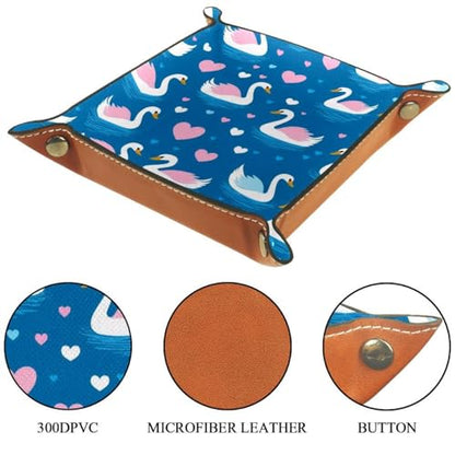 Swans Hearts Pattern Dice Tray Dice Rolling Tray Folding Dice Holder for Dice Games, Like RPG, DND and Other Table Games - color: Multi 16
