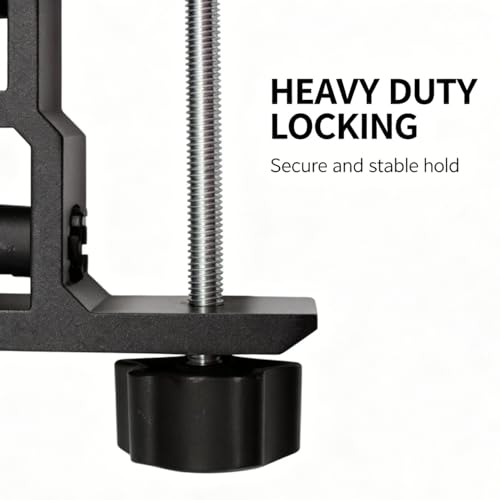Replacement Heavy Duty C Clamp for 1/2” and 5/8” Hole Base Magnifying Lamp,Desk Lamp,Swing Arm Lamp,Phone I pad Mount,Tablet Mic Holder,Table Mount Clamp for Microphone Stand Mic Boom Arm (G2 BLACK) - color: G2 Black