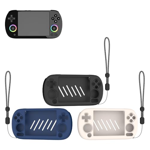 Silicone Protective Case for ANBERNIC RG40XX H Gaming Console Anti-Scratch Dust-Proof Soft Sleeve Cover Protector Gaming Console Sleeve Shell (Black) - color: Black