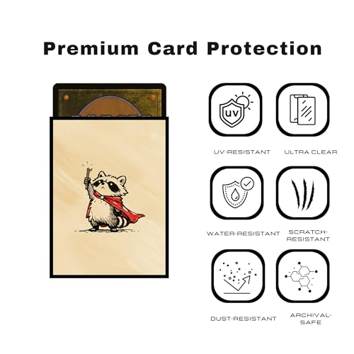 Trading Card Sleeves – 100 Count – Smooth Matte Art Back & Clear Front (66 x 92 mm) – Fits Standard Cards, MTG, Sports & Collector Decks - Little Red Bandit