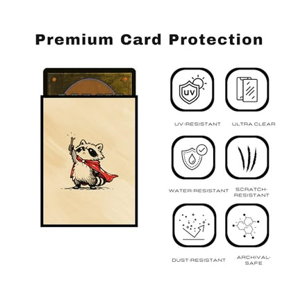 Trading Card Sleeves – 100 Count – Smooth Matte Art Back & Clear Front (66 x 92 mm) – Fits Standard Cards, MTG, Sports & Collector Decks - Little Red Bandit