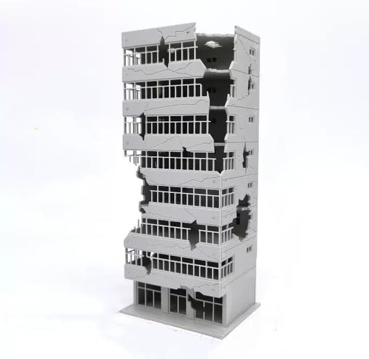 SiyphuNing N Scale 1/144 Ruined Damaged Building After War Assembling Model Outland Scene for DIY Sand Table Garden Micro Landscape Ornaments Supply Player Spray