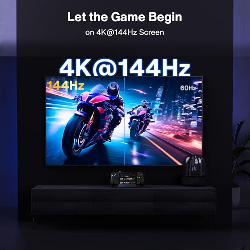 iVANKY Upgraded 10-in-1 Docking Station for ROG Xbox Ally X(2025)/Steam Deck OLED/ASUS ROG Ally X, 4K@144Hz Dock for Lenovo Legion GoS/MSI Claw, HDMI 2.1, 1Gbps Ethernet, 5*USB-A 3.0, 100W Charge - color: Tarnish