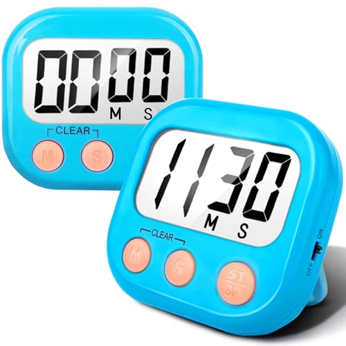 2 Pack Kitchen Timers Loud Ring Digital Timers for Cooking Magnetic Blue - color: Blue