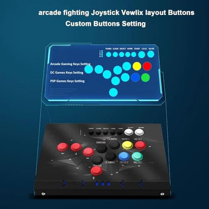DOYO Arcade Fight Stick, Arcade Fighting Stick Joystick, Street Fighter Games Controler with Turbo for PS3, Nintendo Switch, PC Windows (7/8/10/11), Android TV Box, Raspberry Pi, NEOGEO Mini