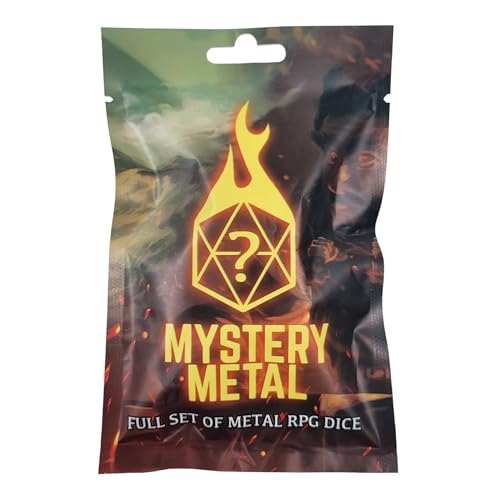 Forged Dice Co. Mystery Metal Dice Bag DND Dice Set Blind Surprise Bag - Contains 1 Complete Set of 7 Metal Dice D4, D6, D8, D10, D12, D20, D% for RPG Board Game and DND Accessories - size: 20mm (Pack of 1)