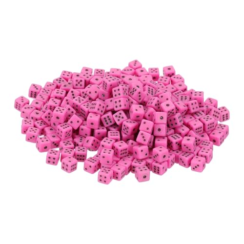 uxcell 300Pcs Mini Dice, 5mm/0.2" Acrylic Tiny Six Side Game Dot Square Dice Bulk for Table Board Game Party Activities, Pink/Black - color: Pink/Black, size: 5mm/0.2"