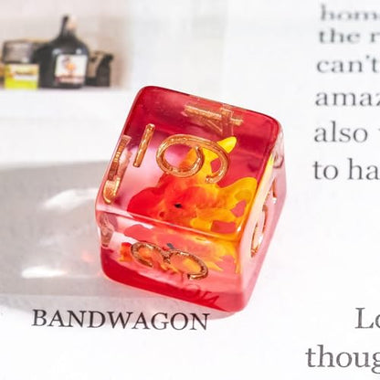 UDIXI 7PCS Dragon DND Dice Set, Resin Polyhedral Dice Set for Tabletop Game | Velvet Storage Bag, DM Gift, for Dungeons and Dragons Role Playing Games Board Games - color: Red Dragon Head