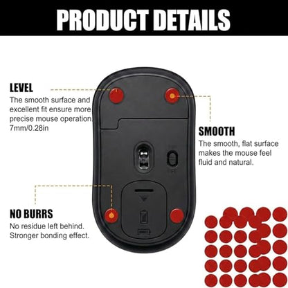 160 Pcs Mouse Slider Pads Replacement, PTFE Glide Dots 6mm and 7mm Universal Mouse Skates for Gaming Mouse and Office Mice, Smooth Glide Upgrade Compatible with Cloth or Hard Mousepads (Red) - size: Dia 6mm/7mm Red