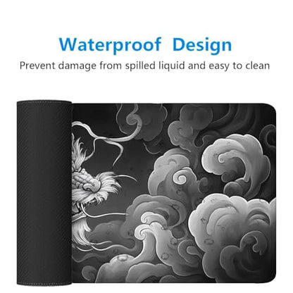 Dragon Gaming Mouse Pad Fantasy Mysterious Oriental Dragon Grey Mouse Pad Large Mousepad Extended Laptop Keyboard Mat Gaming Desk Pad Mouse Mat Office Computer Keyboard Laptop Home 31.5"x11.8" - color: Fantasy-dragon, size: 31.5" x 11.8"