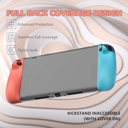 PlayVital Ranger Protective Case for Nintendo Switch 2 with Stand | Ergonomic Anti-Slip Silicone Grips, Dockable Hard Shell, 4 Thumbstick Caps | Quick-Release-Joycon Full-Body Cover, Blue & Orange - color: Blue & Orange