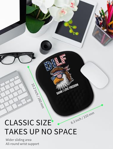 Hokafenle Ergonomic Wrist-Hugging Mouse Pad Wrist Support, U-Shaped Holding Wrist Rest Mousepad for Carpal Tunnel Pain Relief with Cushioned Memory Foam Slope Massage Bulge (Classic 10.2x8.3 in,DILF) - color: Dilf