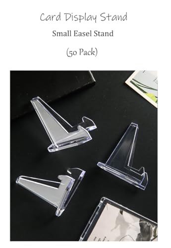 50 Packs Card Display Stand, 2.2 inch Acrylic Easel Mini Card Stand for Sports Graded Trading Baseball Football Card