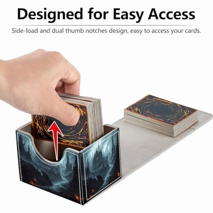 Strong Magnet for TCG MTG Commander Deck Box Playing Card Case Magic Deck Box Creative Pattern Trading Card Storage Box for Collectible Games, Mysterious and Magical Castle - color: Skeleton Red Flowers
