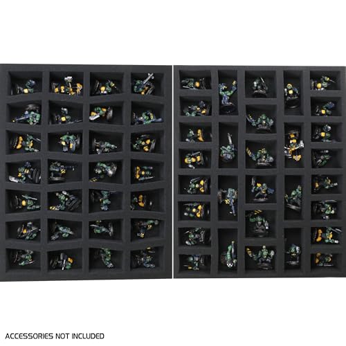 ENHANCE Wide Base Miniature Carrying Case - Mini Figure Storage fits 58 Minis & Pick & Pluck for Large Figures - Book Sleeve & 2 Accessory Pockets for Measuring Tape, Dice & More (Large - Wide Base) - size: Large (58 Slots), style: Wide Base Minis