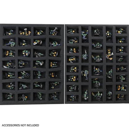 ENHANCE Wide Base Miniature Carrying Case - Mini Figure Storage fits 58 Minis & Pick & Pluck for Large Figures - Book Sleeve & 2 Accessory Pockets for Measuring Tape, Dice & More (Large - Wide Base) - size: Large (58 Slots), style: Wide Base Minis