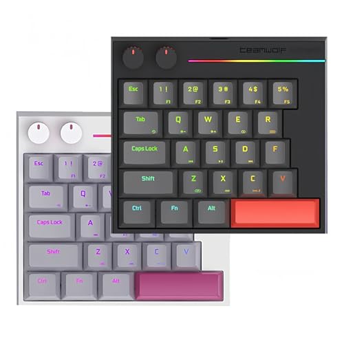FKZ HK25 One Handed Gaming Keyboard,Magnetic Switch Hall Effect Rapid Trigger Custom RGB Wired Hot Swap Mechanical Keyboard Adjustable Actuation 25 Keys Macro Keypad, 8K Hz Polling Rate (Black) - color: Black