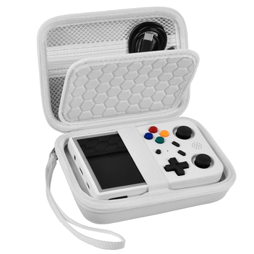 PAIYULE Travel Case Compatible with RG353V/ RG353VS/ R36S Retro Handheld Game Console, Handheld Emulator Storage Holder Organizer, Android Game Console Carrying Bag (Box Only) (White) - color: White, style: For R36s