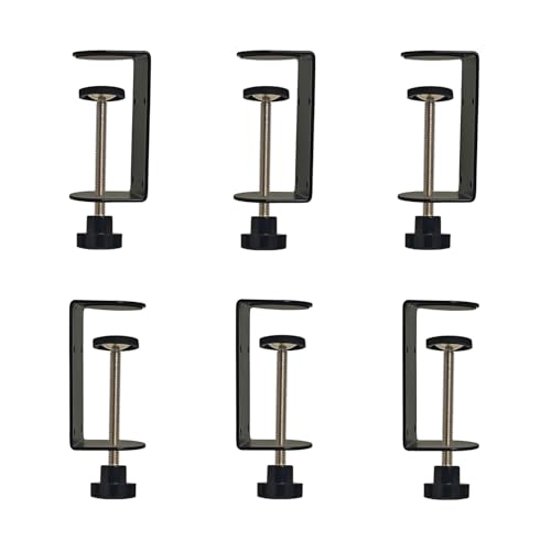 C Clamps 2-3 Inch with 4 Small Holes in the Back, Adjustable Desk C-Clamp for Range 0.39"~3.5", Versatile Clamp for Brake, Parts Assembly, Fastening, Welding, Woodwork, Metal Work (6-Pack, 3 in) - size: 3 in, style: 6-Pack