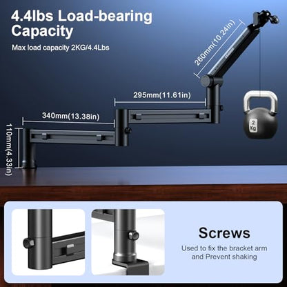Microphone Arm,Aokeo AK-58i Desk Low Profile Mic Boom Arm Stand,Suitable For Blue Yeti,Snowball iCE,HyperX QuadCast,SoloCast,Elgato Wave,Etc - color: AK-58i (Black)