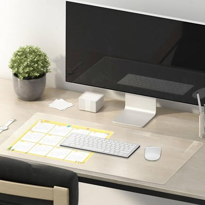 14 x 32 Inch Clear Table Cover Protector, 2mm Thick Clear Desk Mat, Plastic Table Cover, Vinyl Table Protector, Desk Mats on Top of Desks - size: 14" x 32"