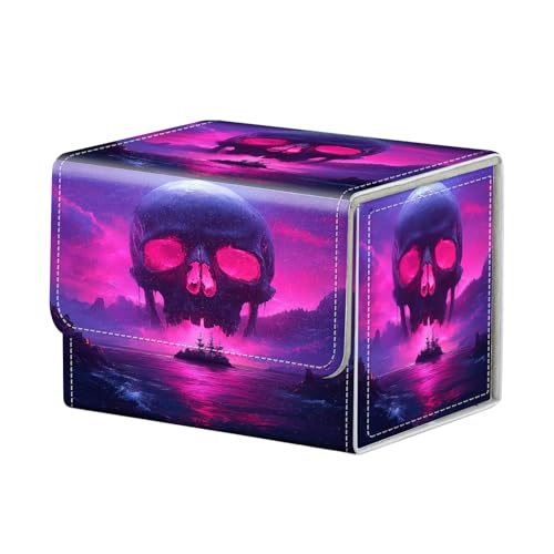 Giant Skull Island for MTG Deck Box, 100+ Double Sleeved Card Storage Case, PU Leather Commander Deck Case for TCG Magic Yugioh, Magnetic Closure - color: Giant Skull Island