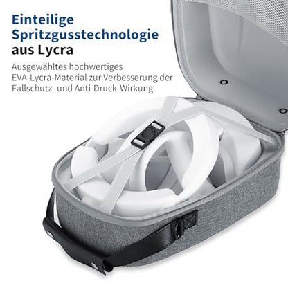 AceGamer Hard Carrying Case for Playstation VR2 Protective Case, Travel Bag Compatible with PS VR2 Headset and Controller Accessories, gray, PS VR CASE - color: Light Grey