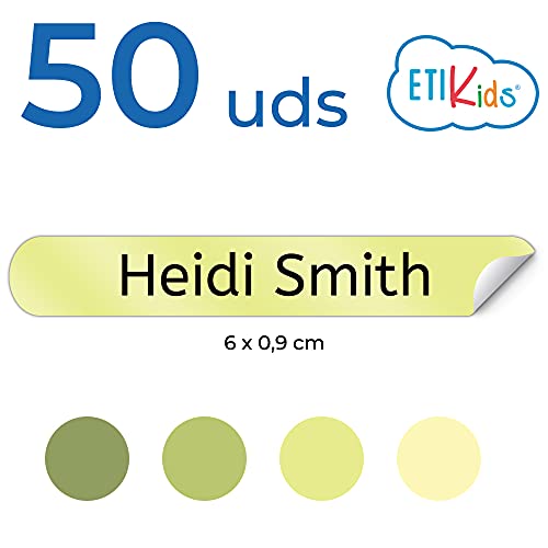 50 Personalized Adhesive Labels to Mark Objects 2.3 x 0.4 in. Waterproof Stickers to Mark School Supplies, Books, kindergartens Goods, Summer Camps, Children's Toys, etc. - color: Dinosaurs