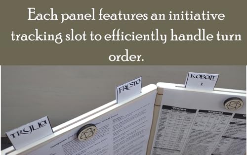 Wooden Dungeon Master Screen, 4-Panel Magnetic Engraved DM Screen, 11.25x35 inches (Warrior Woman) - style: Warrior Woman