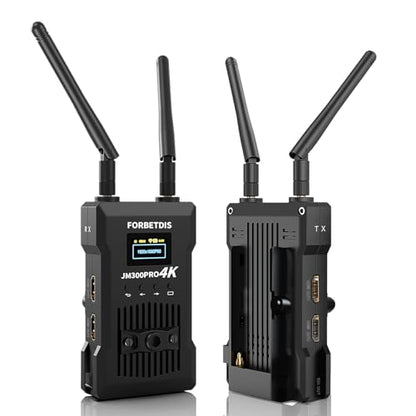 Wireless HD Transmitter and Receiver 4K 1080P, Wireless Video Transmission System with Loop Out,1000FT Los Range,0.06s Delay,for Streaming from DSLR,Laptop,Setop Box to TV/Projector JM300PRO