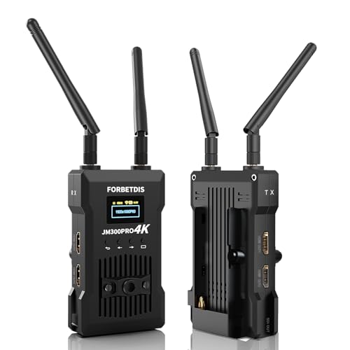 Wireless HD Transmitter and Receiver 4K 1080P, Wireless Video Transmission System with Loop Out,1000FT Los Range,0.06s Delay,for Streaming from DSLR,Laptop,Setop Box to TV/Projector JM300PRO