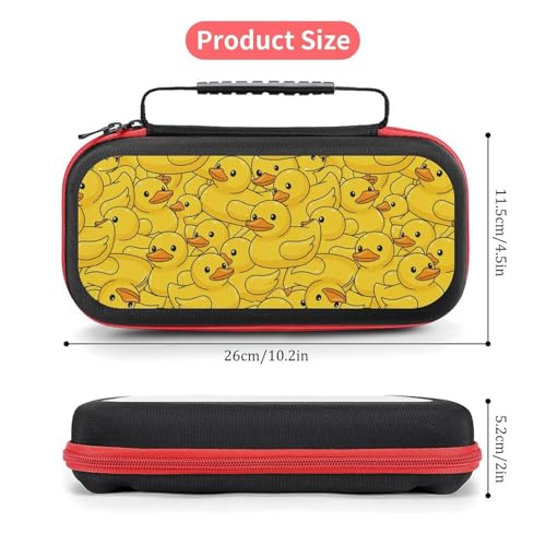 Switch Carrying Case Duck Rubber Switch Game Case with 20 Games Cartridges Hard Shell Travel Protection Storage Case for Console & Accessories