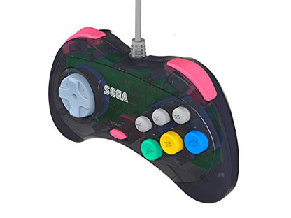 Retro-Bit Official Sega Saturn USB Controller Pad for Sega Genesis Mini, PC, Mac, Steam, Switch - USB Port (Slate Gray) - color: Slate Grey