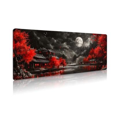 Extended Gaming Mouse Pad, Large Mouse Mat 3 mm Nature Rubber Base Mousepad with Stitched Edges, Non-Slip Desk Mat for Office Home Great Gift 31.5x11.8 Inch (Dark Canyon 4) - color: Dark Canyon 4