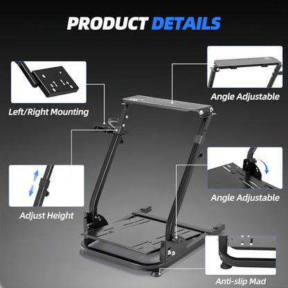 BLENNACY Racing Wheel Stand Foldable,Height Adjustable,Compatible with Logitech G920 G29 G27 G25 (Steering Wheel & Pedals Not Included)