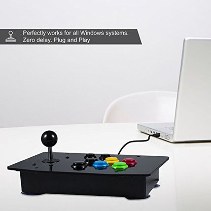 Keten Classic Arcade DIY Kit, Zero Delay DIY Arcade Game Button and Joystick Controller Kit for Rapsberry Pi and Windows, 5 Pin Joystick and 10 Push Buttons (Red)