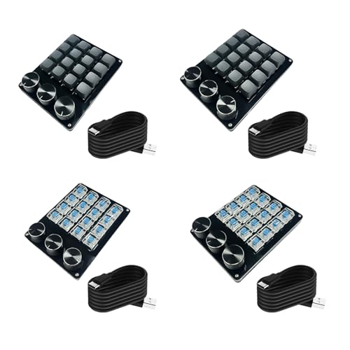 Portable 16Key Macro Keypad with Programmable Dials for Advanced Gaming Controls and Multimedia Management Keyboards