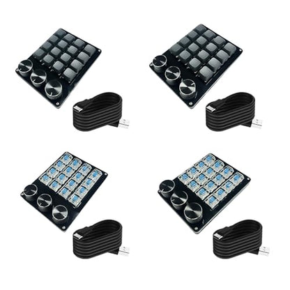 Portable 16Key Macro Keypad with Programmable Dials for Advanced Gaming Controls and Multimedia Management Keyboards